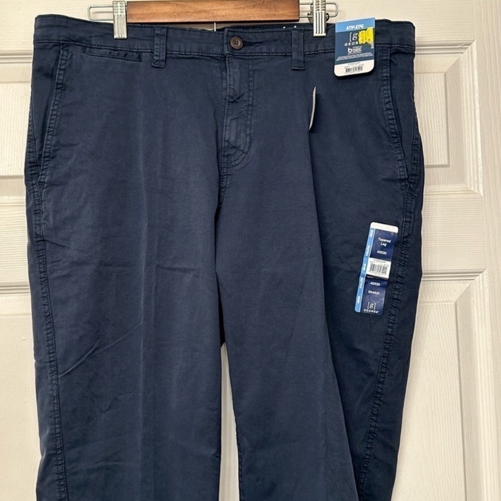 George Men’s 40X30 Tapered Leg Dark Blue Pants